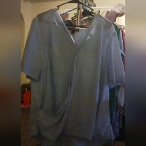 Jessica London Soft Lite Blue Blouse Size 22(a-49)